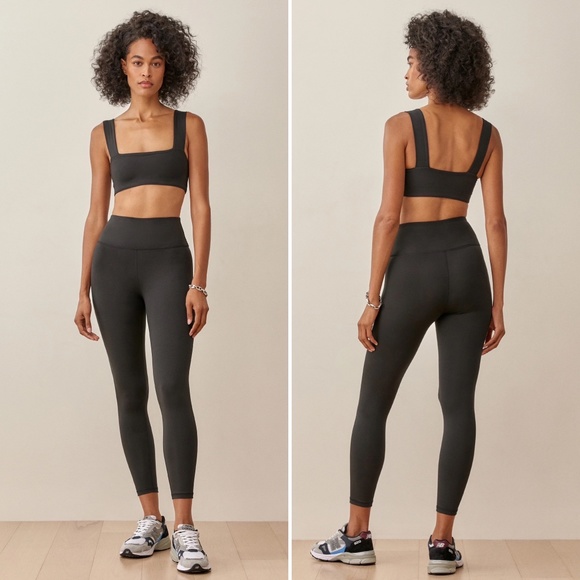✨REFORMATION✨ NWT Ecostretch High Rise Cropped Legging in Black Sz S, M - Picture 1 of 4